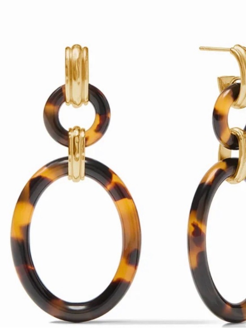 Julie Vos Gold and Tortoiseshell Double Hoop Earrings BRAND NEW!
